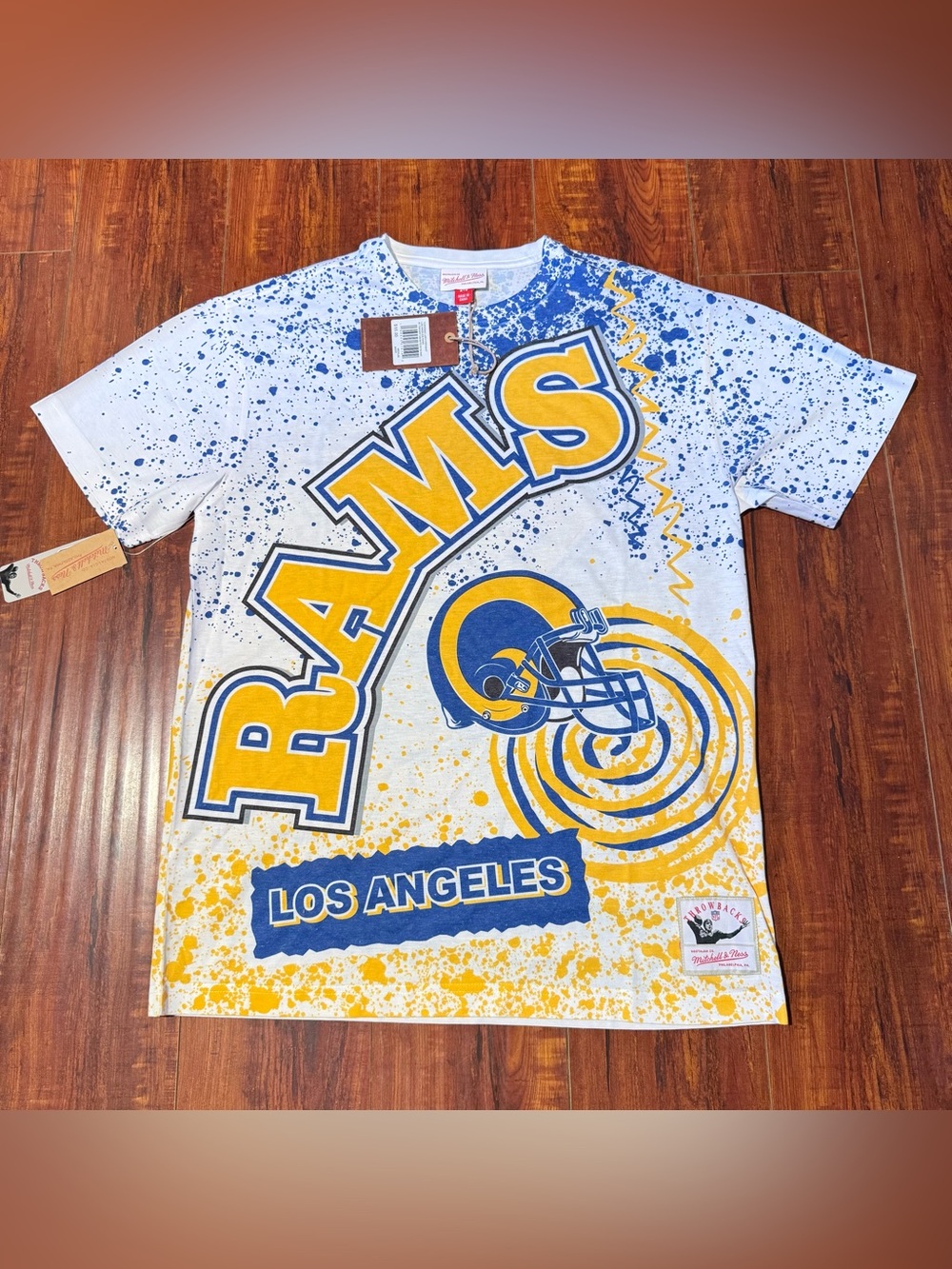 Los Angeles Ram Mitchell & Ness Sz Medium Brand New Burst T-Shirt Read Info Blw!